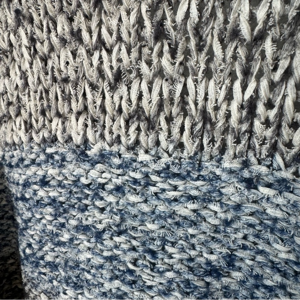 Vince Blue Gray Striped Oversized Cardigan Size XS/S Chunky Knit Fall Winter - Picture 12 of 15